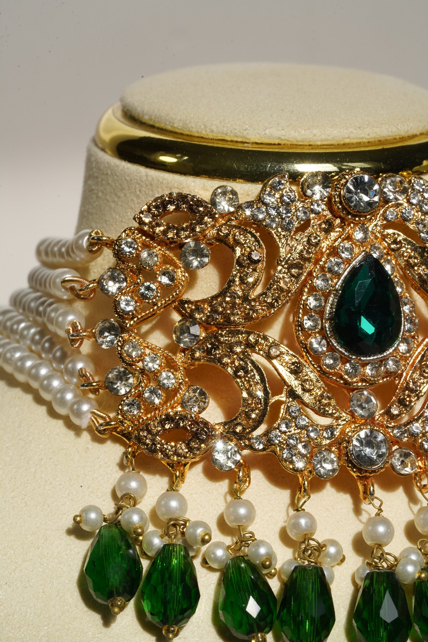 Noreen - Artisan Crafted Choker Necklace Set With Earrings & Tikka Choker Necklace Set from Inaury