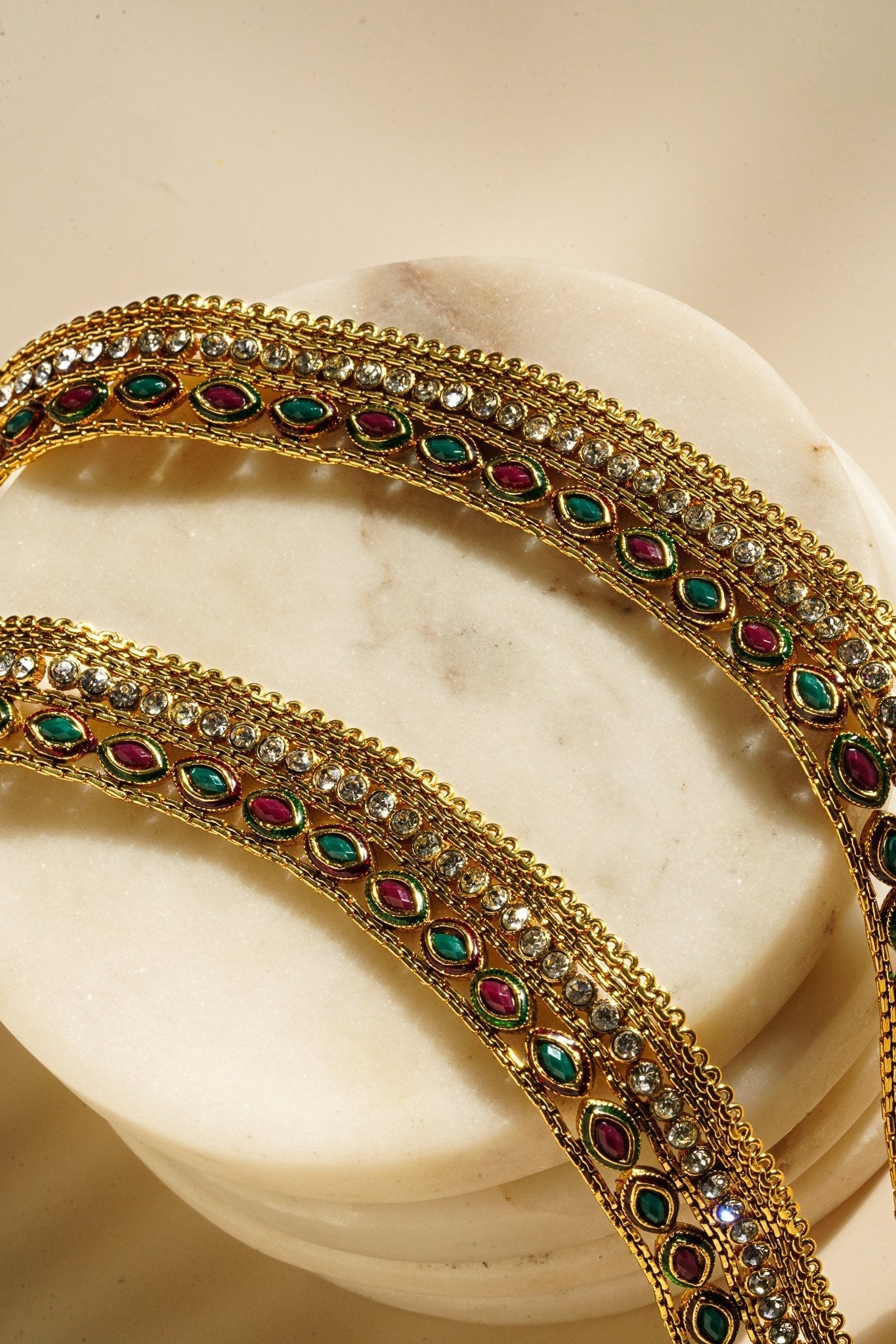 Nupur - Golden Kundan Anklets Anklets from Inaury