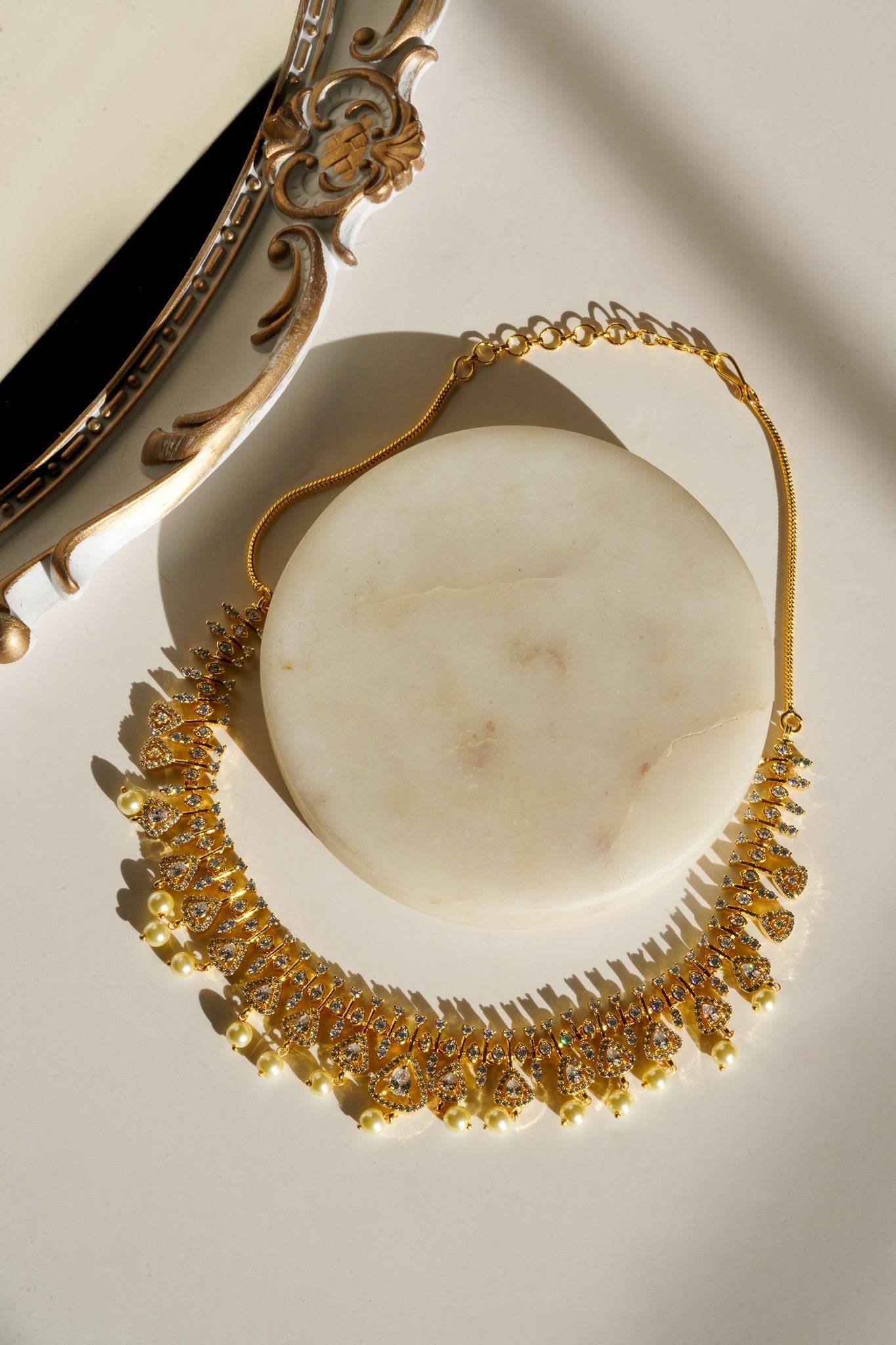 Oishi - Classic Necklace Set With Top Earrings Classic Necklace Set from Inaury