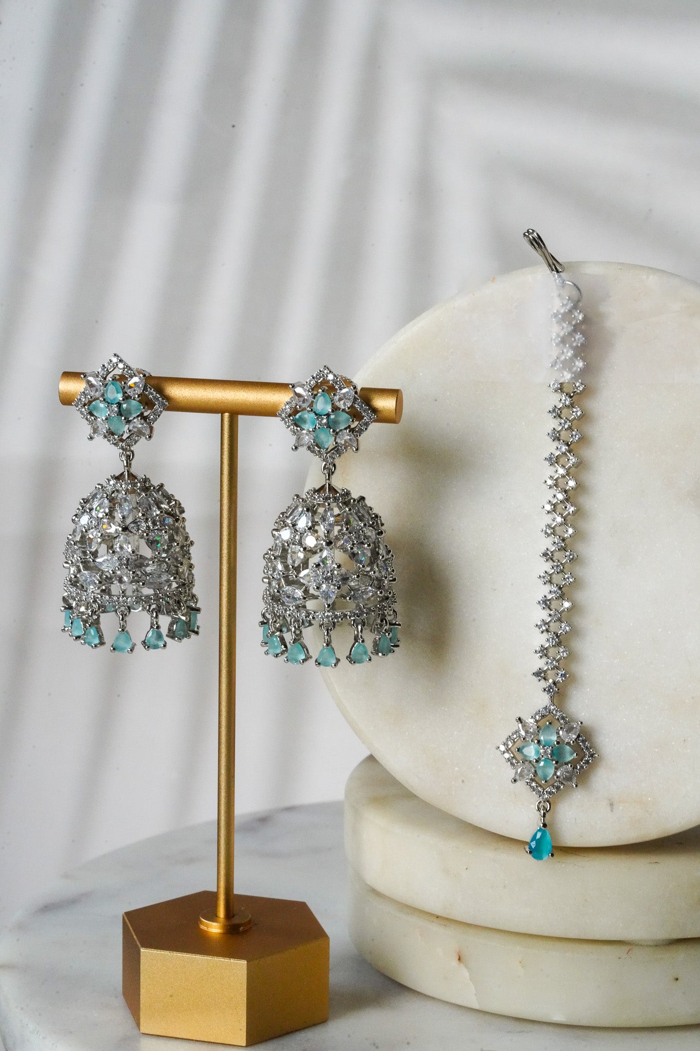 Pooja - Jhumka Earring and Mini Tikka Set Earrings & Tikka Set from Inaury