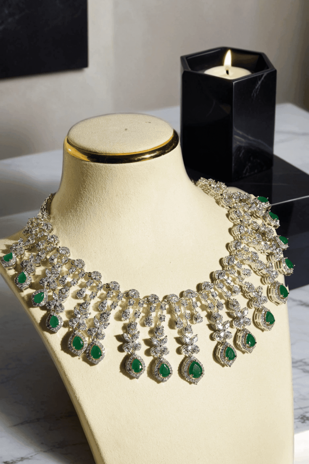 Raha- Diamanté Accent Classic Necklace Set Classic Necklace Set from Inaury