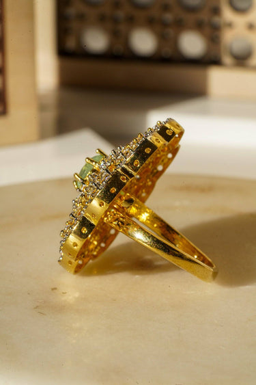 Rida - Floral Adjustable AD Ring Rings from Inaury