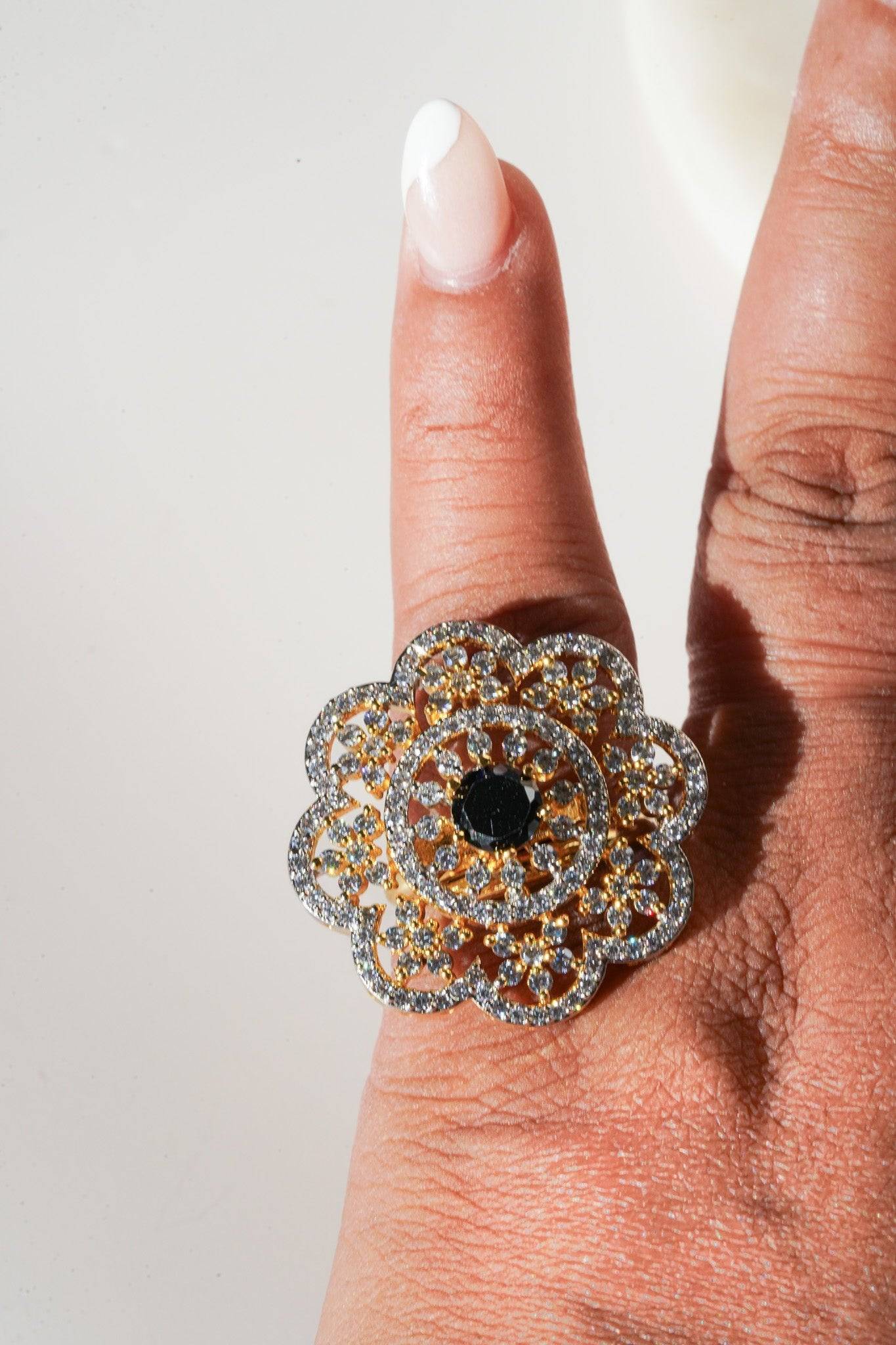 Rida - Floral Adjustable AD Ring Rings from Inaury