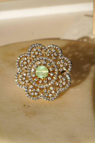 Rida - Floral Adjustable AD Ring Rings from Inaury