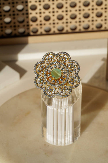 Rida - Floral Adjustable AD Ring Rings from Inaury