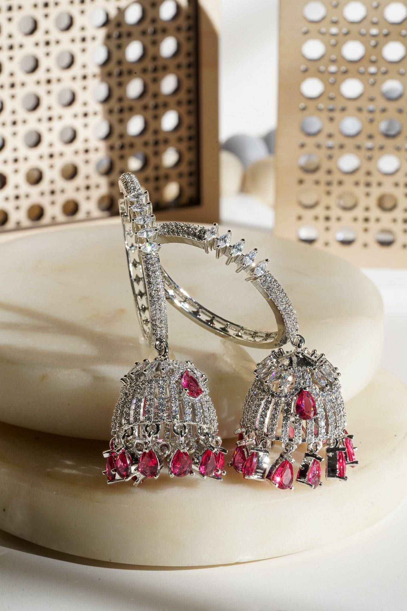 Salina - AD Hoop Jhumka Earrings Hoop Earrings from Inaury