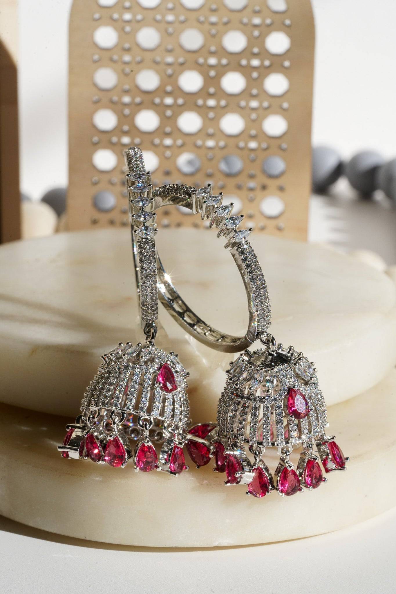 Salina - AD Hoop Jhumka Earrings Hoop Earrings from Inaury