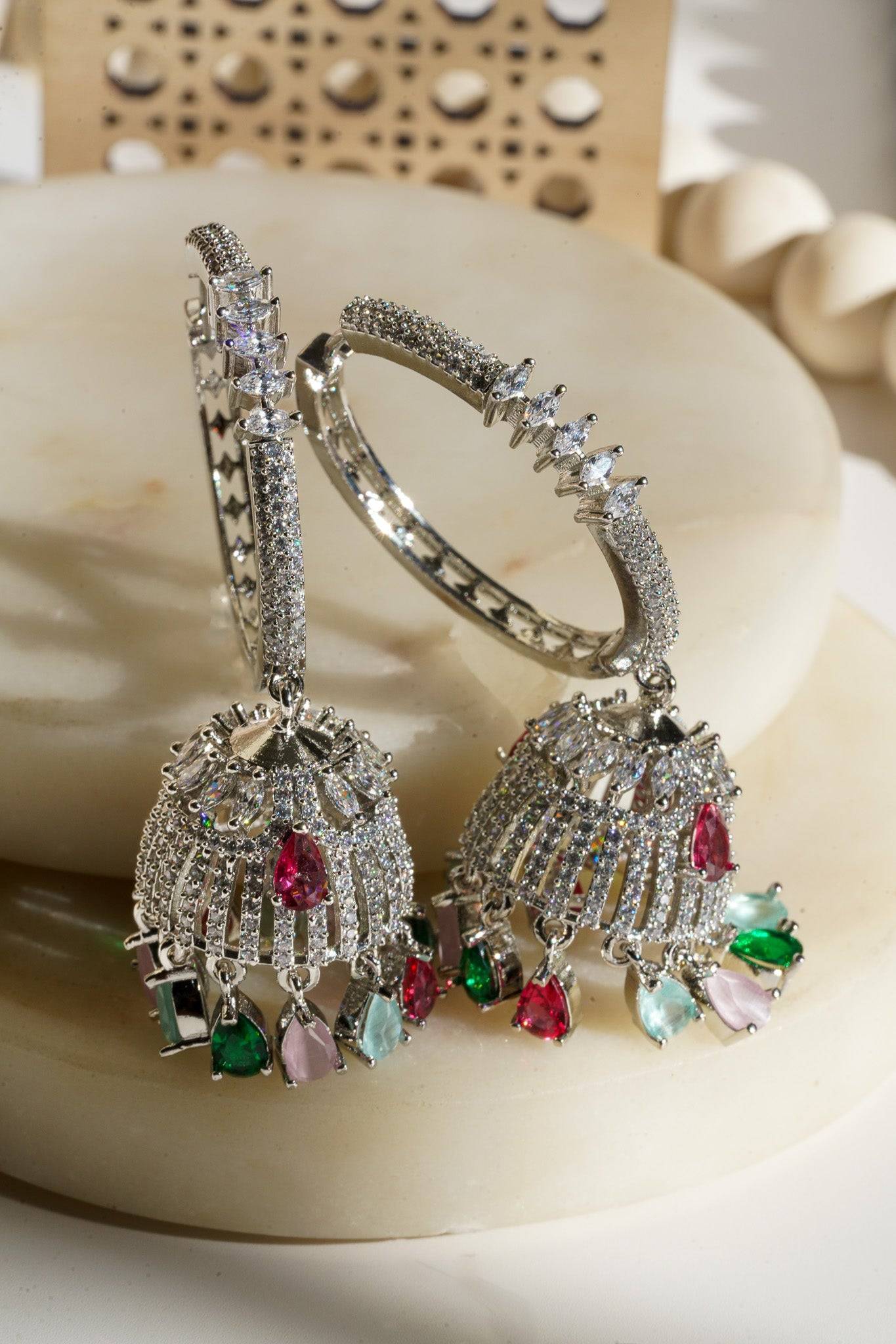 Salina - AD Hoop Jhumka Earrings Hoop Earrings from Inaury