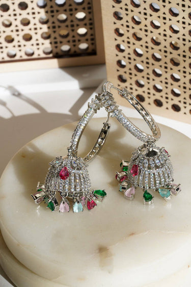 Salina - AD Hoop Jhumka Earrings Hoop Earrings from Inaury