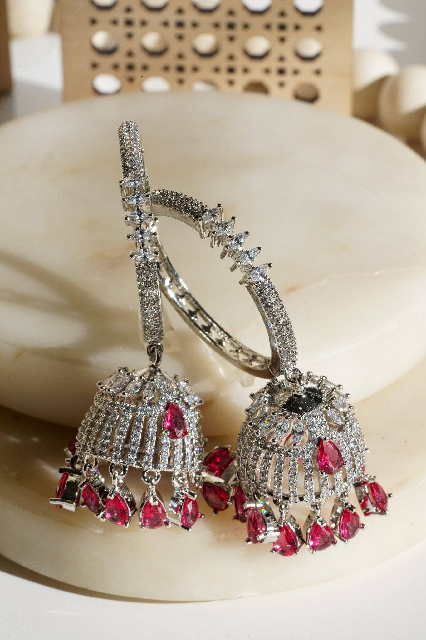 Salina - AD Hoop Jhumka Earrings Hoop Earrings from Inaury