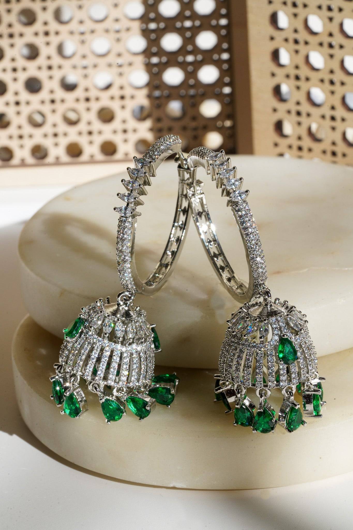 Salina - AD Hoop Jhumka Earrings Hoop Earrings from Inaury