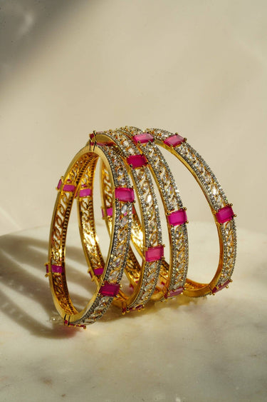 Sanya - AD Bangles (Set of 4) Bangles from Inaury