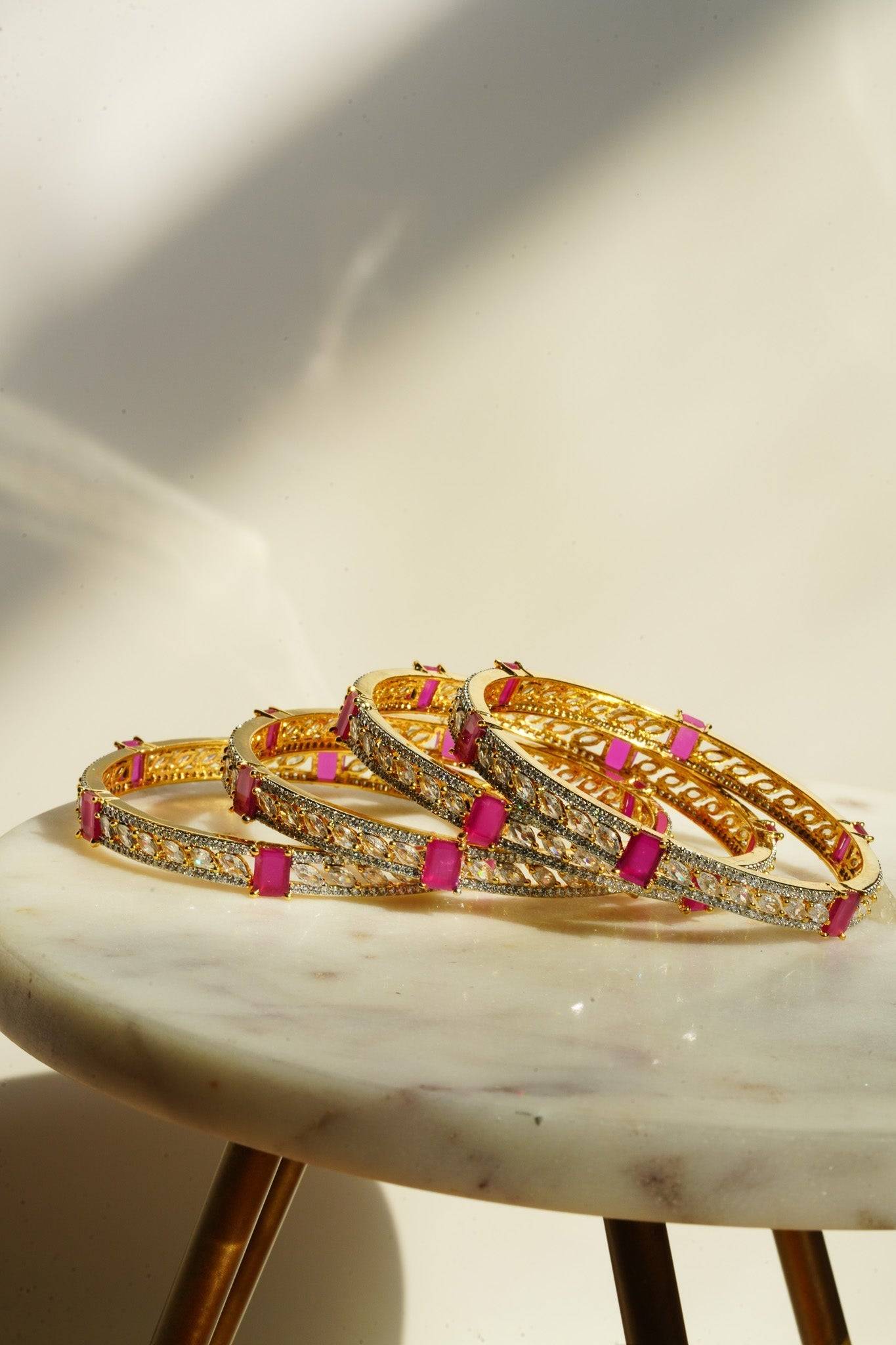 Sanya - AD Bangles (Set of 4) Bangles from Inaury