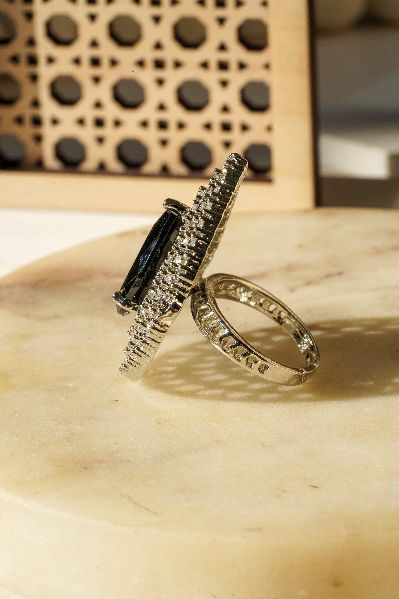 Shaffa - Teardrop AD Adjustable Ring Rings from Inaury