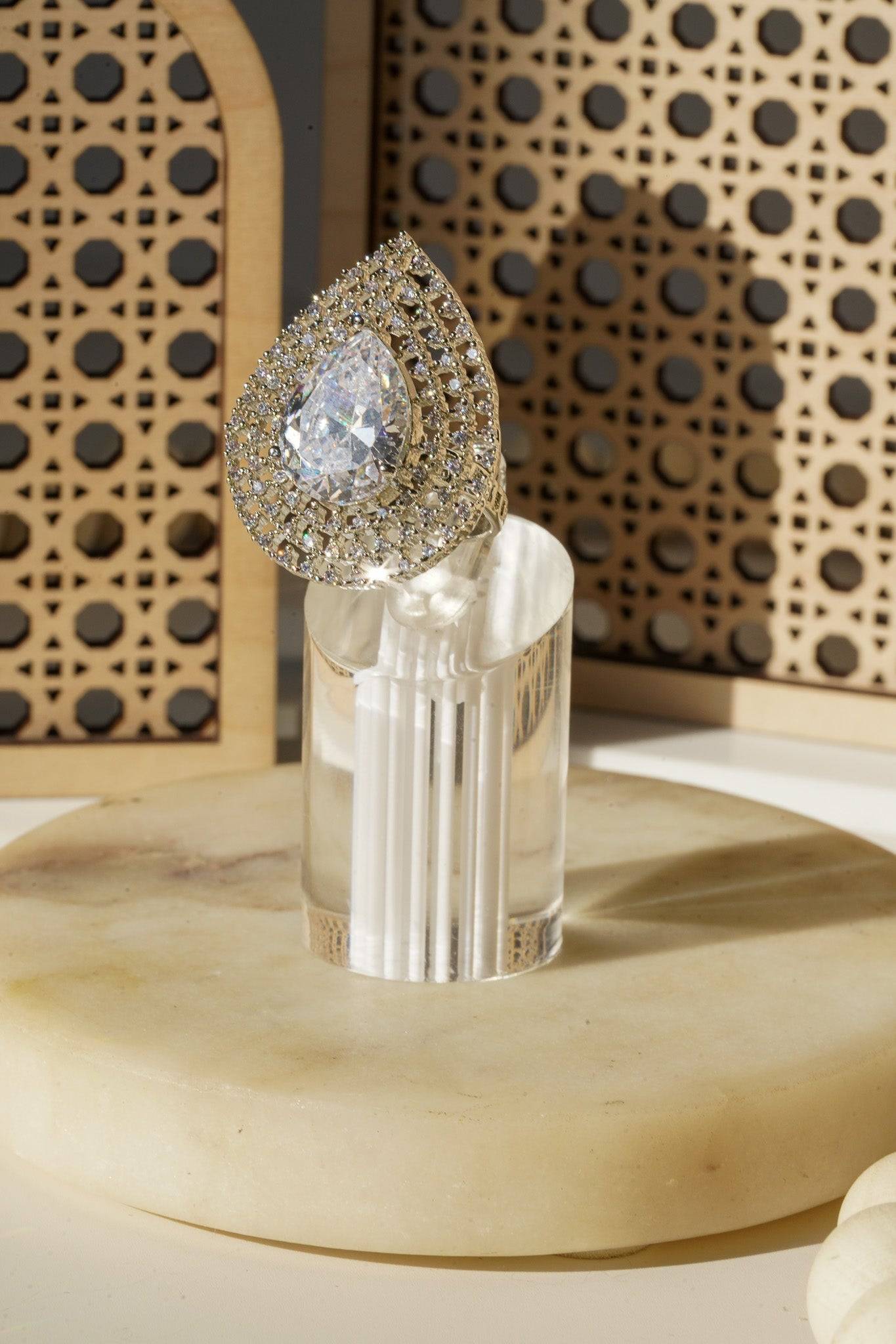 Shaffa - Teardrop AD Adjustable Ring Rings from Inaury