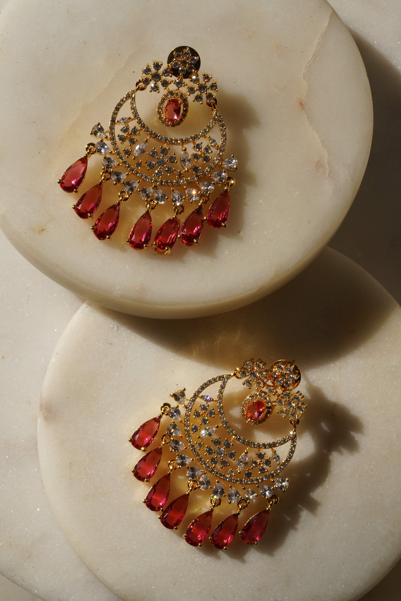Shaina - Gold AD Chandbali Earrings Chandbali from Inaury