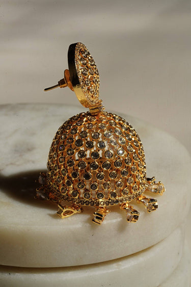 Sila - Silver Dome Shape Jhumka Earrings Jhumkas from Inaury