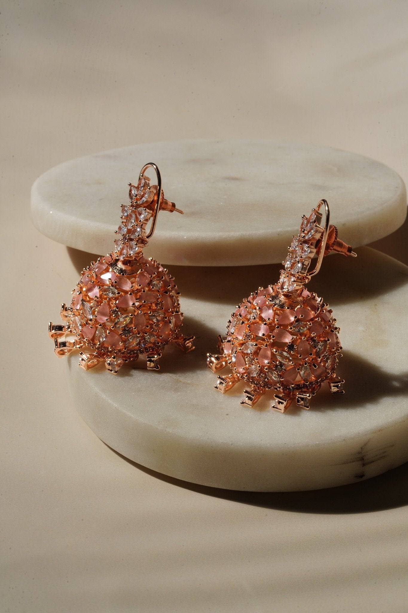 Sneha - Floral Jhumka Earrings Jhumkas from Inaury