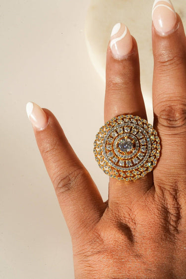 Sonia - Round Adjustable AD Ring Rings from Inaury