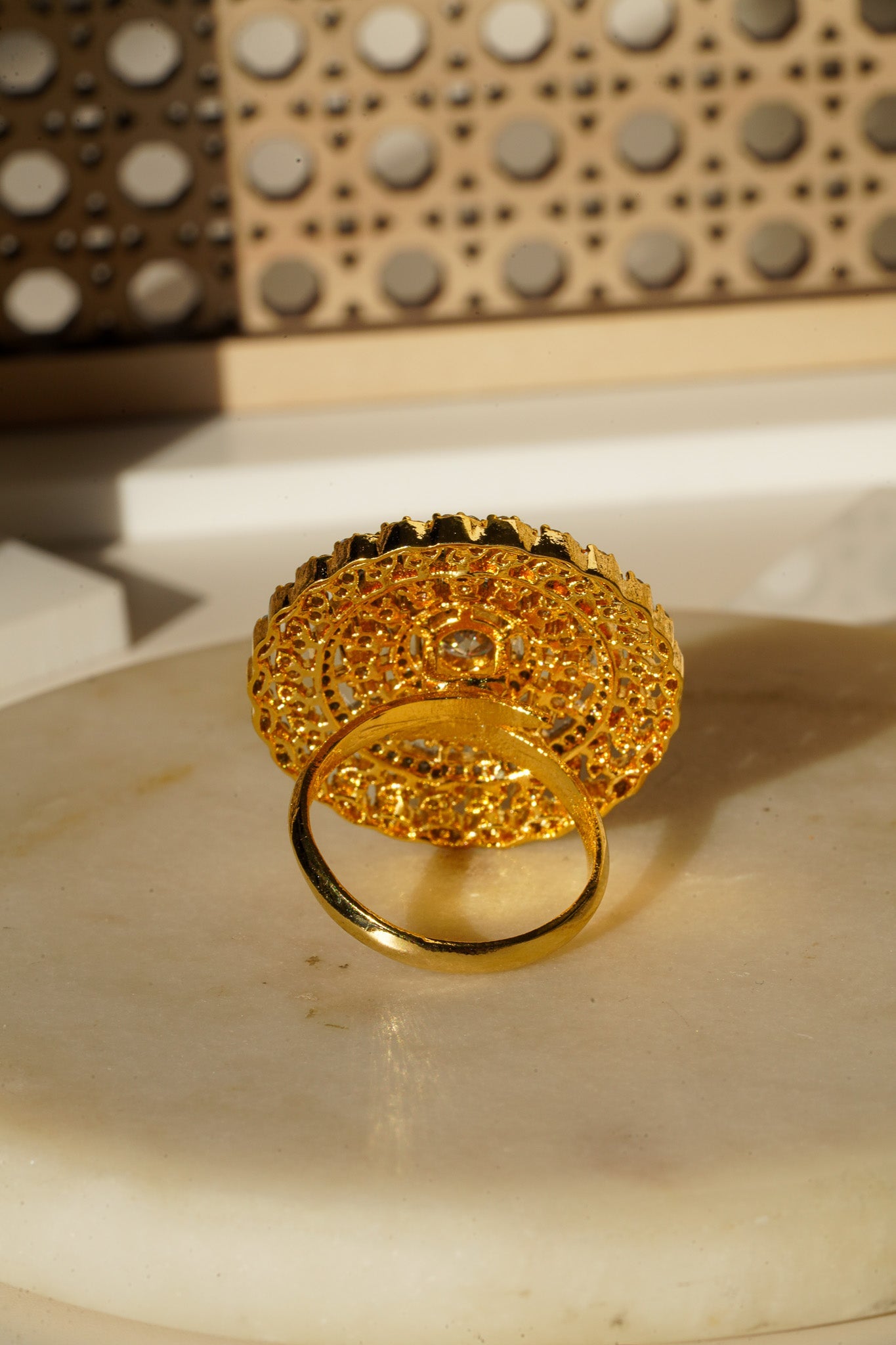 Sonia - Round Adjustable AD Ring Rings from Inaury
