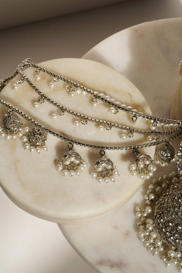 Suhana - Silver Elongated Bahubali Jhumka Earrings Jhumkas from Inaury