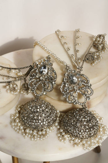 Suhana - Silver Elongated Bahubali Jhumka Earrings Jhumkas from Inaury