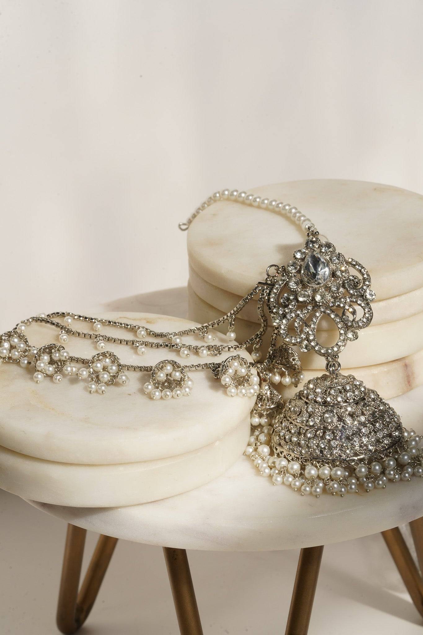 Suhana - Silver Elongated Bahubali Jhumka Earrings Jhumkas from Inaury