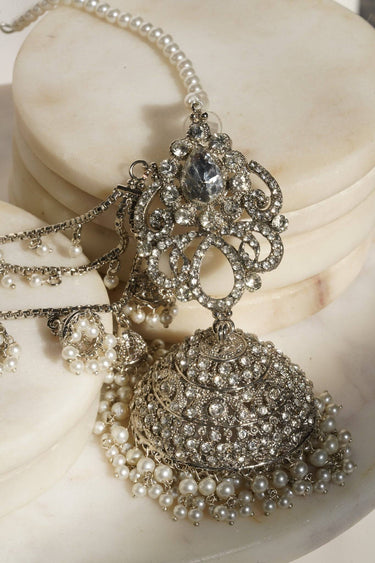 Suhana - Silver Elongated Bahubali Jhumka Earrings Jhumkas from Inaury