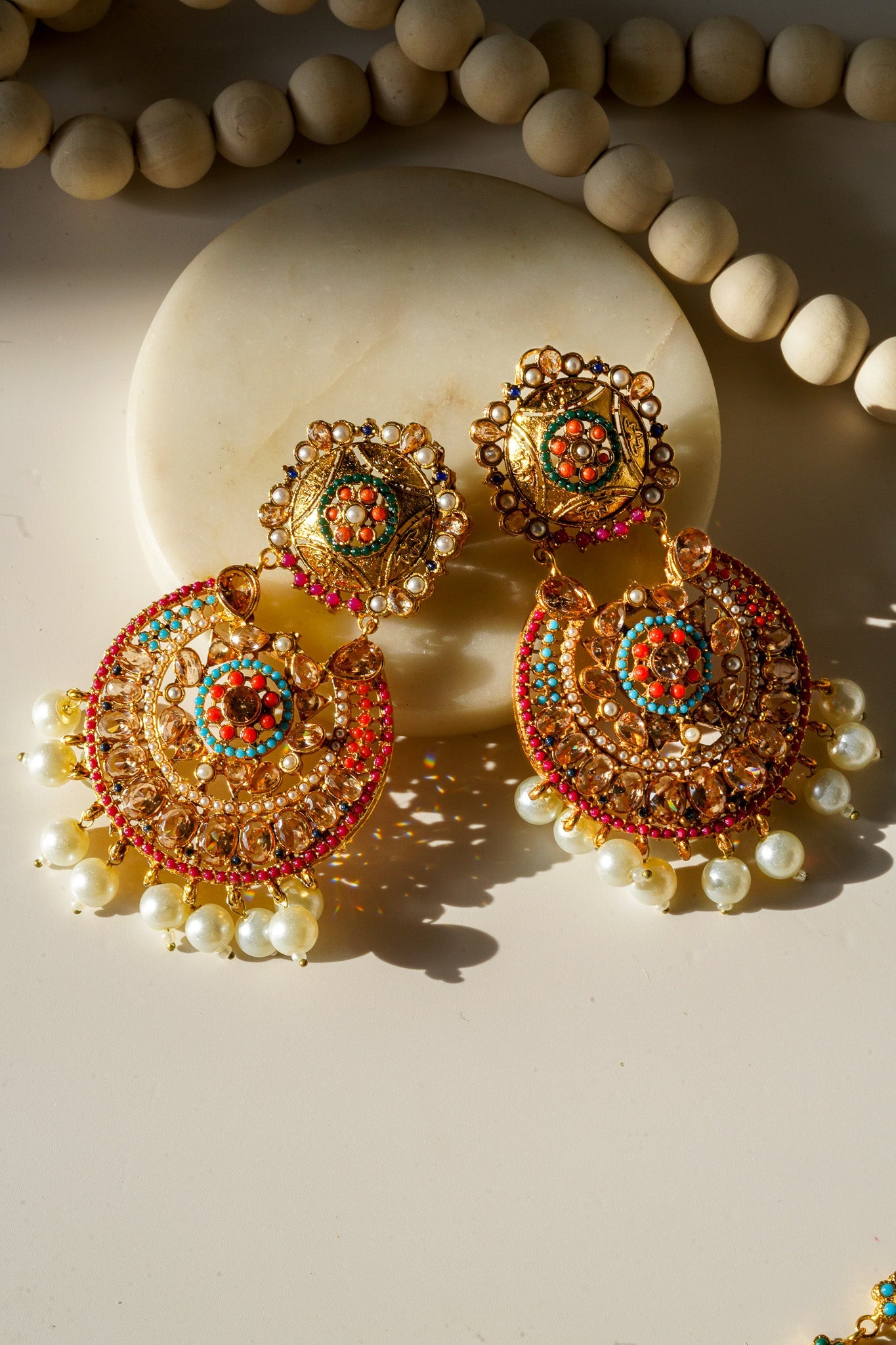 Survi - Oversized Chandbali Earing & Oversized Maang Tikka Set Earrings & Tikka Set from Inaury