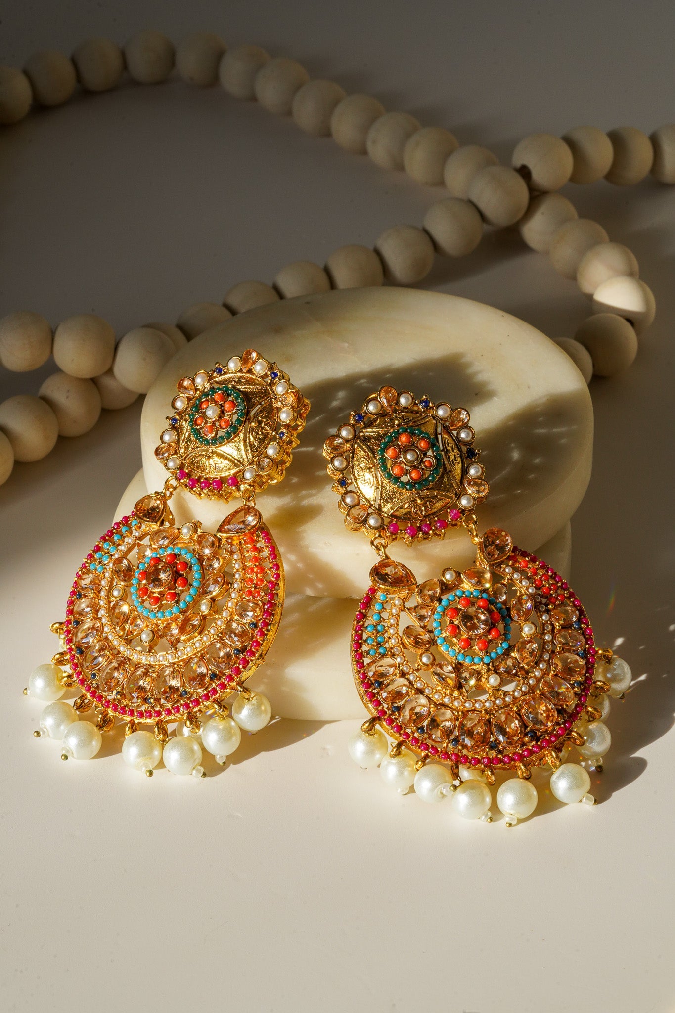 Survi - Oversized Chandbali Earing & Oversized Maang Tikka Set Earrings & Tikka Set from Inaury