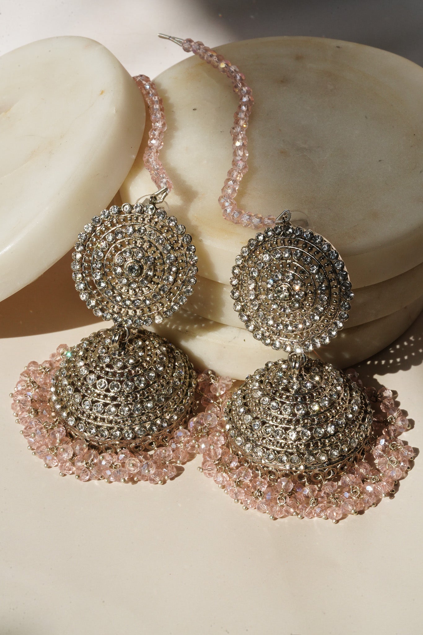 Tabiha - Jhumka Earrings & Maang Tikka Set Earrings & Tikka Set from Inaury