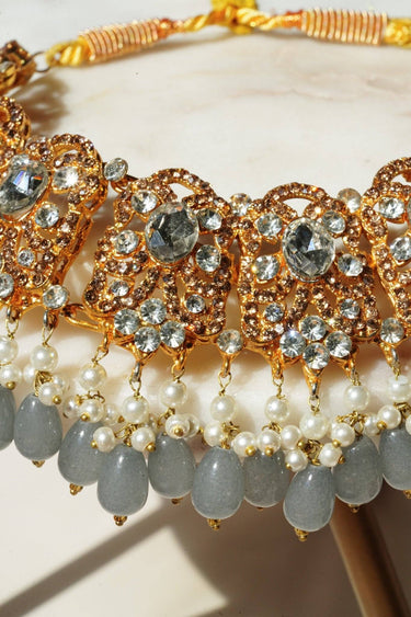Zia - Gold & Gray Necklace Set Classic Necklace Set from Inaury